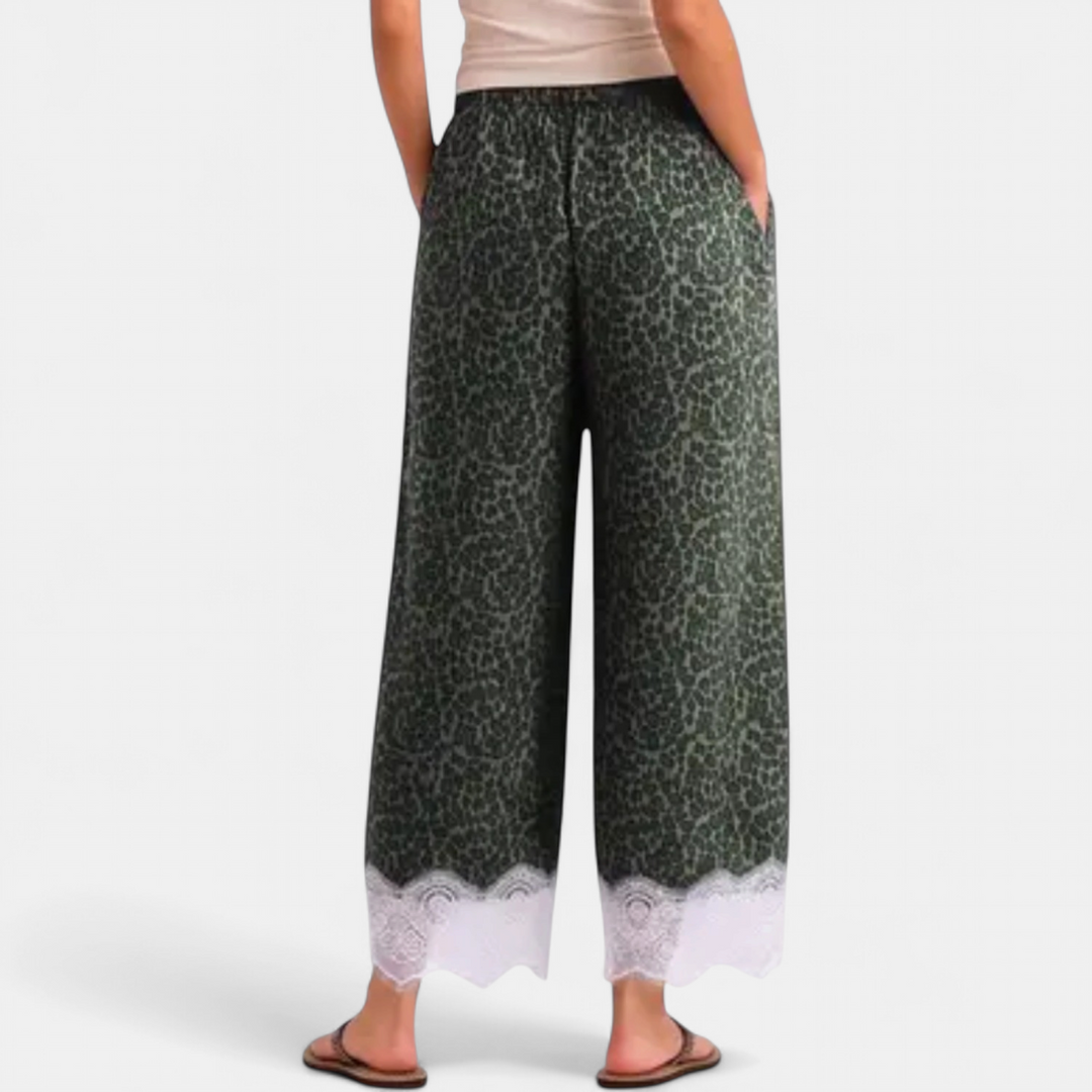 Women's Lace High Waist Wide Leg Trousers, Relaxed