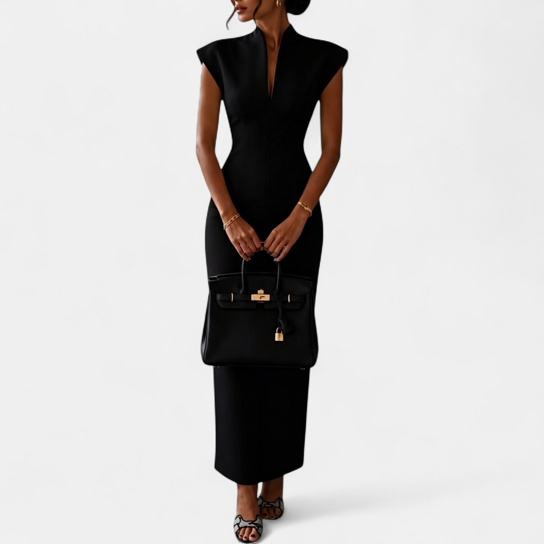 Women's Fitted Bodycon Mini Dress, Sleeveless Stand Collar