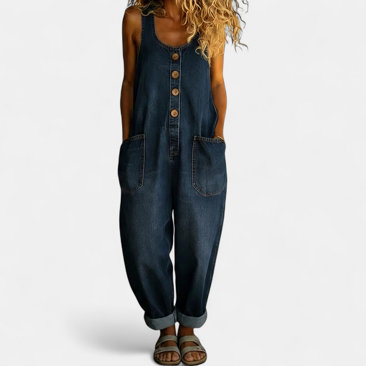 Women's Wide Leg Jumpsuit, Strapless Sleeveless Oversized