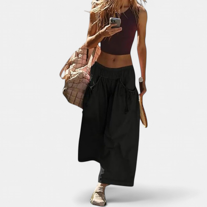 Women's Maxi Skirt, Elastic Waistband Drawstring Waist