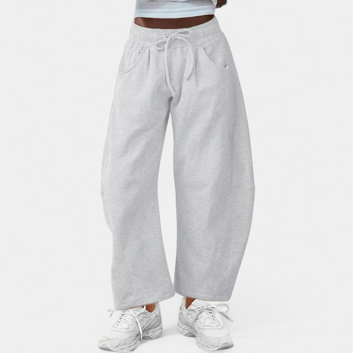 Women's Wide Leg Joggers, Drawstring Heathered Side Pocket