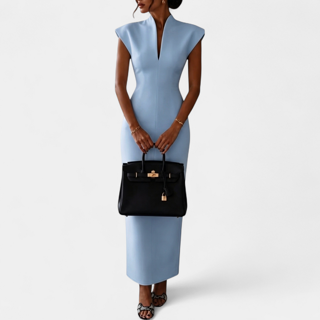 Women's Fitted Bodycon Mini Dress, Sleeveless Stand Collar