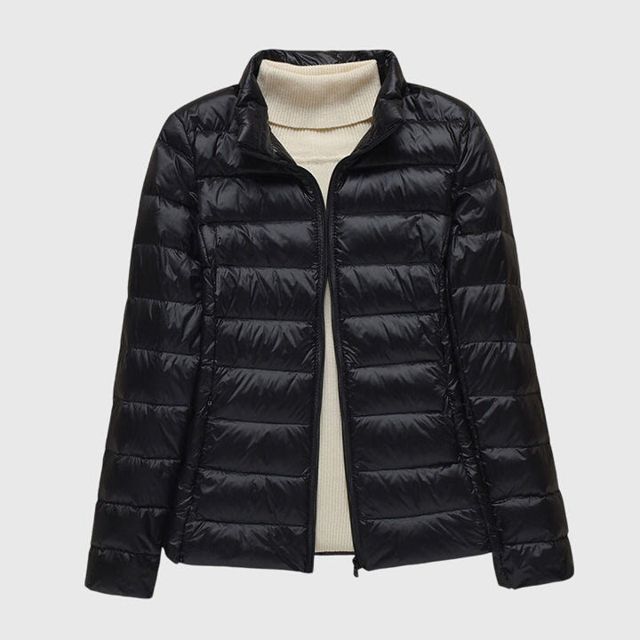 Women's Cropped Puffer Jacket, Lightweight Quilted Padded