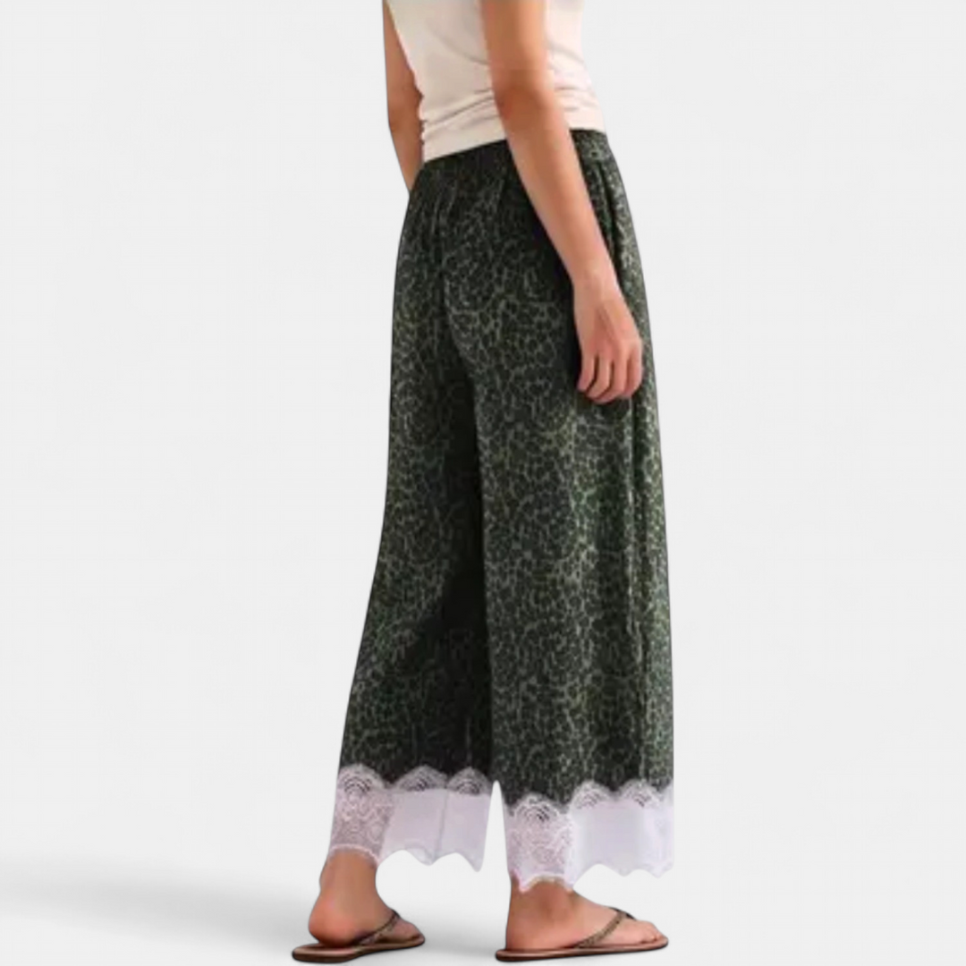 Women's Lace High Waist Wide Leg Trousers, Relaxed