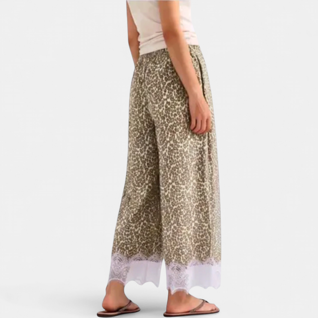 Women's Lace High Waist Wide Leg Trousers, Relaxed