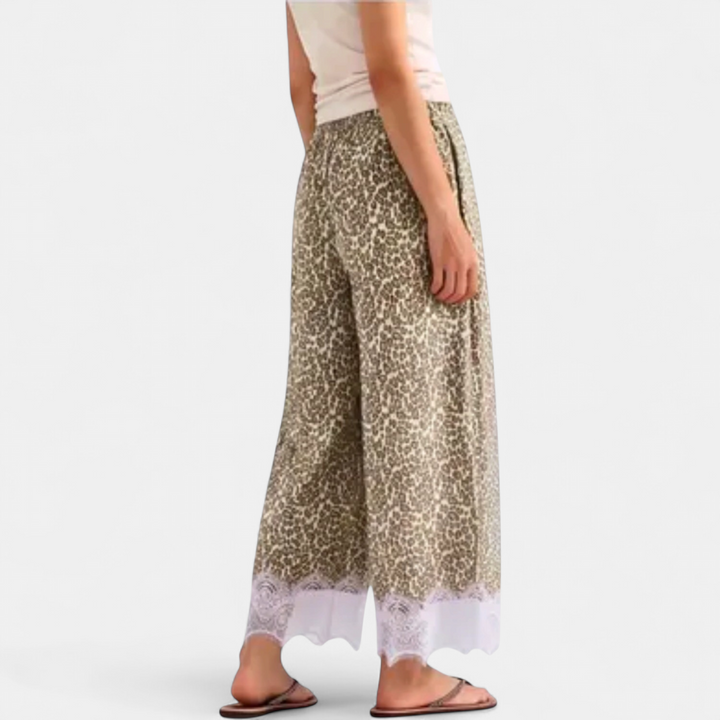 Women's Lace High Waist Wide Leg Trousers, Relaxed