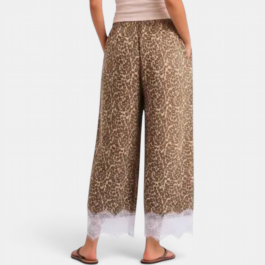 Women's Lace High Waist Wide Leg Trousers, Relaxed