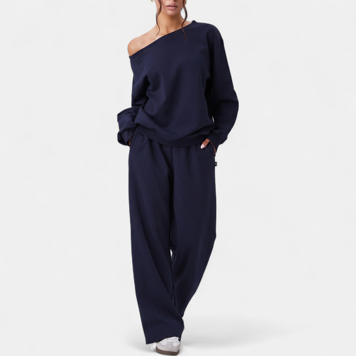 Women's Coord Set, Maxi Relaxed Round Neck Lightweight