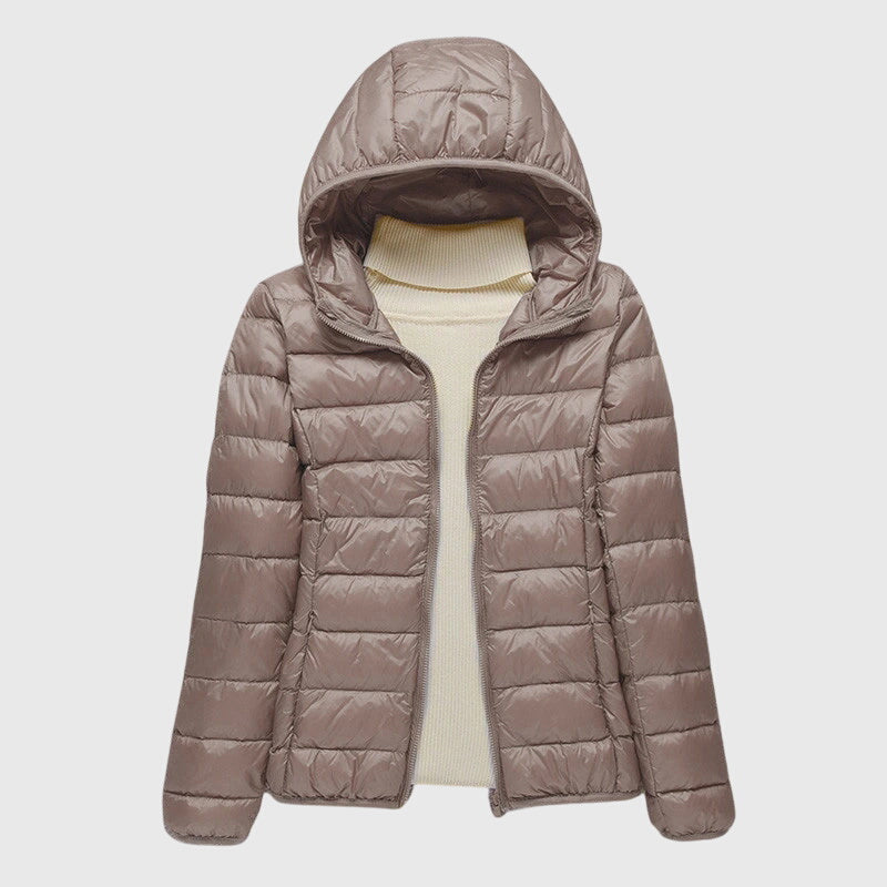 Women's Cropped Puffer Jacket, Lightweight Quilted Padded