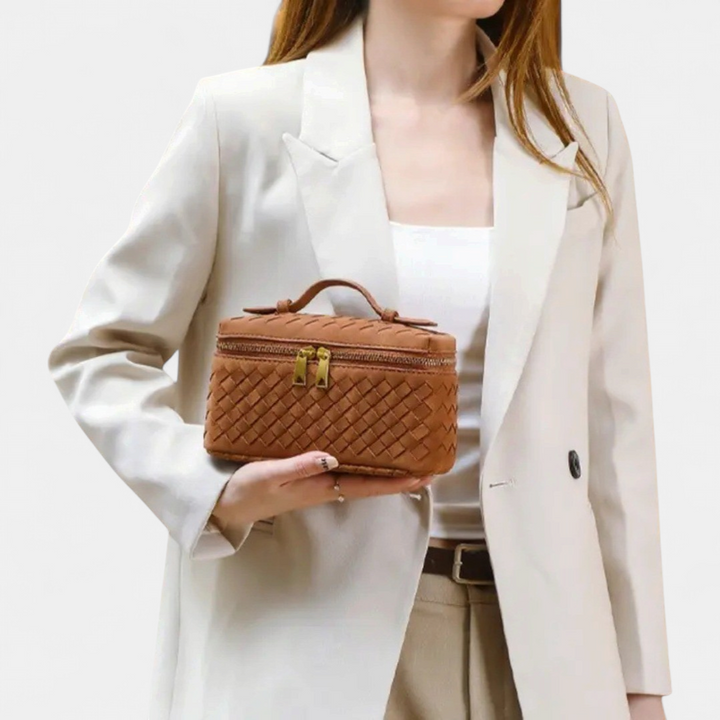 Women's Shoulder Bag, Structured Mini Woven Vanity Crossbody