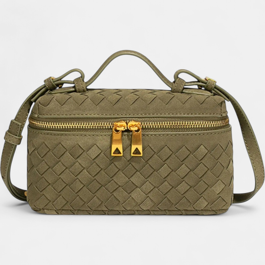 Women's Shoulder Bag, Structured Mini Woven Vanity Crossbody