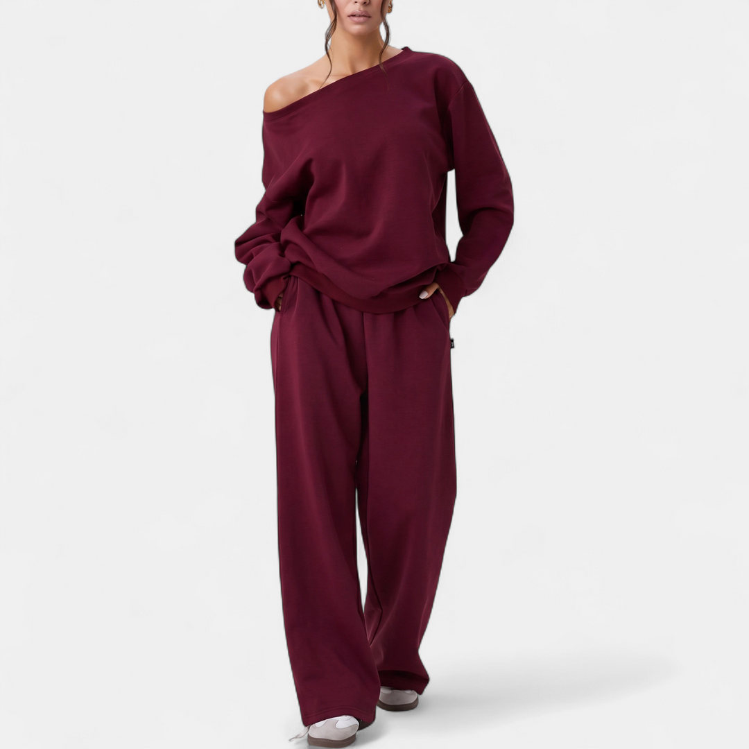 Women's Coord Set, Maxi Relaxed Round Neck Lightweight