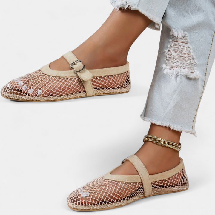 Women's Ballet Flat Mary Jane Shoes, Round Toe Patent Buckle