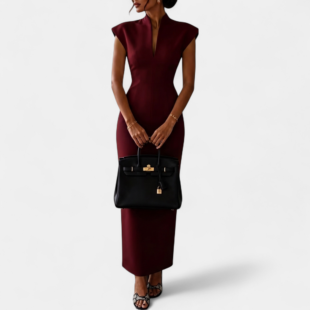 Women's Fitted Bodycon Mini Dress, Sleeveless Stand Collar