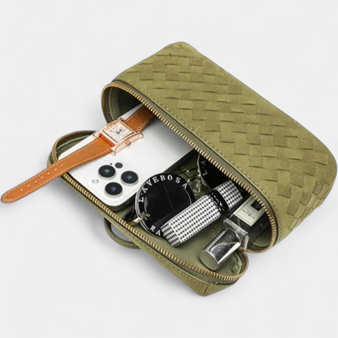 Women's Shoulder Bag, Structured Mini Woven Vanity Crossbody