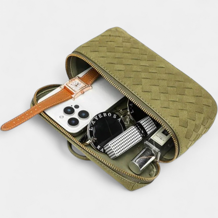 Women's Shoulder Bag, Structured Mini Woven Vanity Crossbody