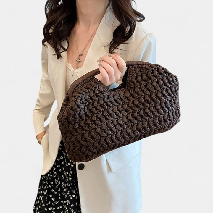 Women's Clutch Bag, Knit Crescent Top Handle