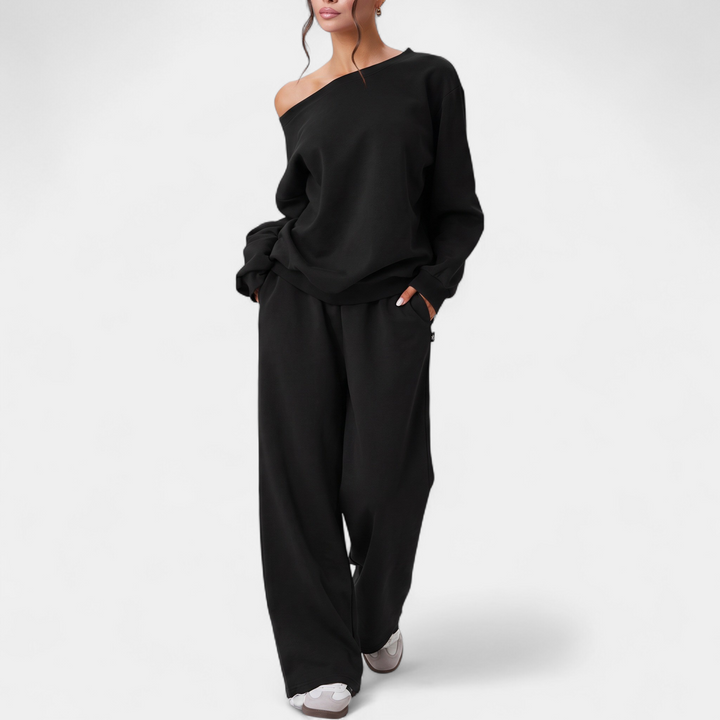 Women's Coord Set, Maxi Relaxed Round Neck Lightweight