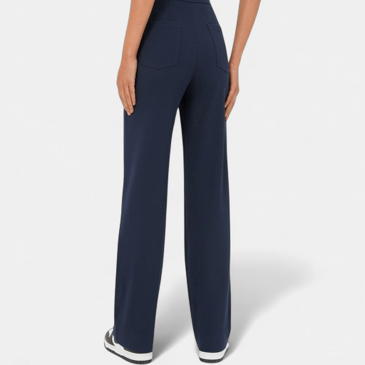 Women's High Waist Wide Leg Trousers, Patch Pocket