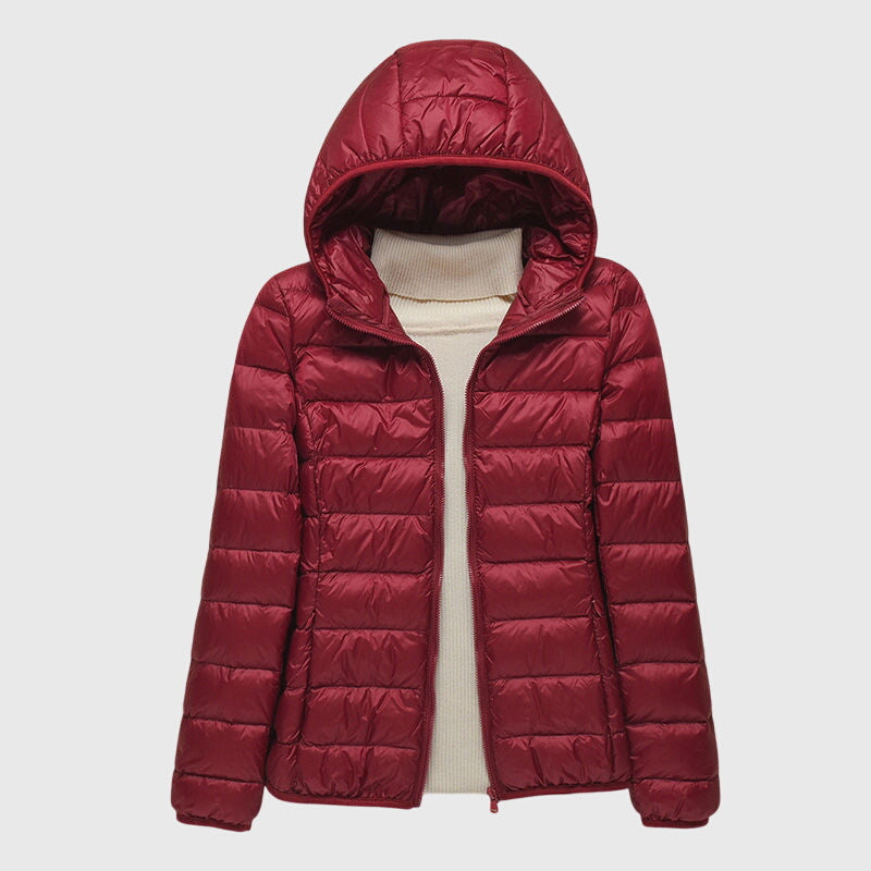 Women's Cropped Puffer Jacket, Lightweight Quilted Padded