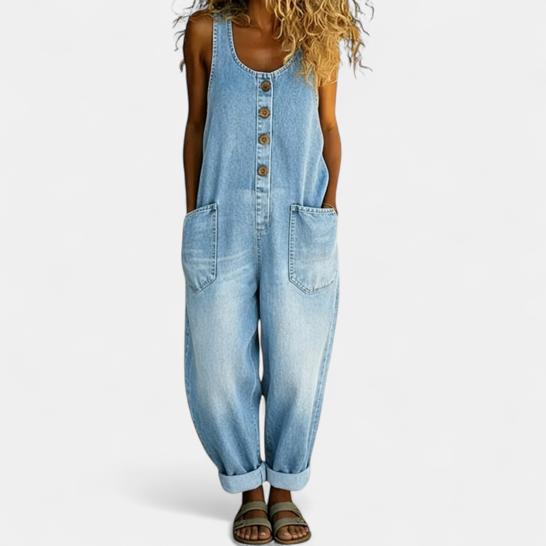 Women's Wide Leg Jumpsuit, Strapless Sleeveless Oversized