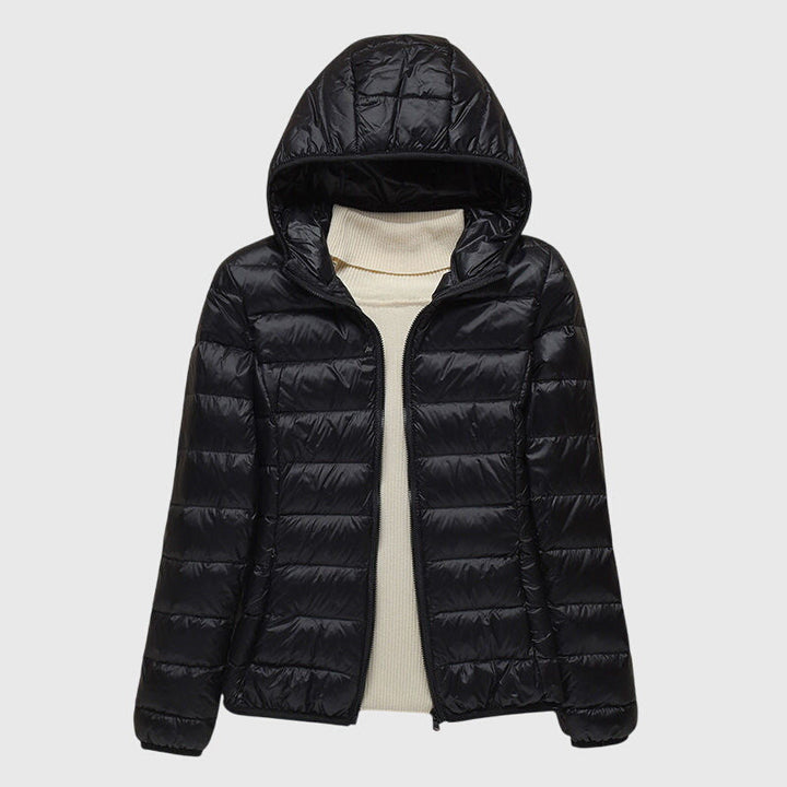 Women's Cropped Puffer Jacket, Lightweight Quilted Padded