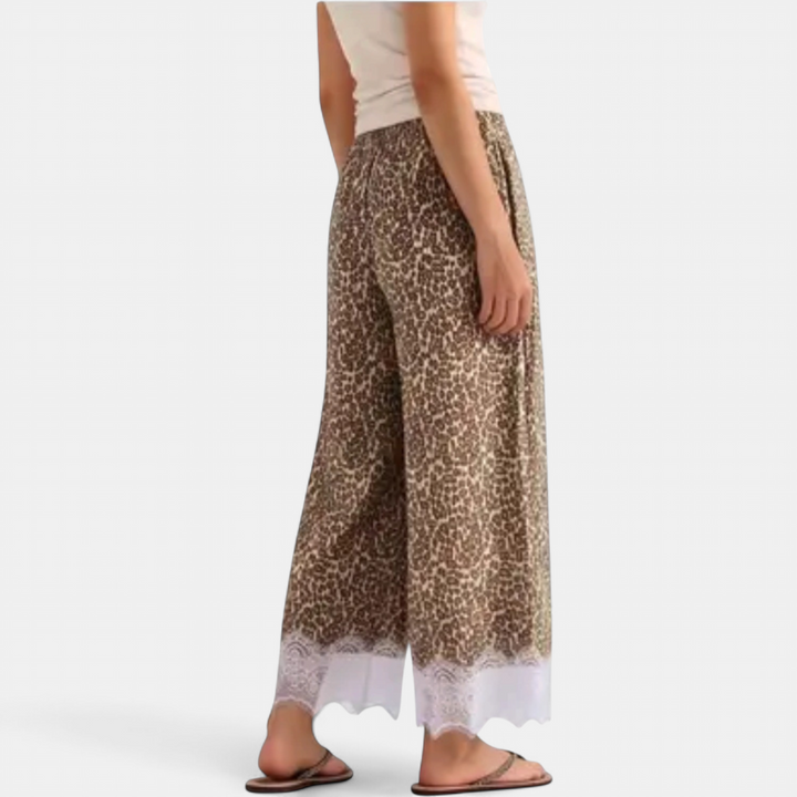 Women's Lace High Waist Wide Leg Trousers, Relaxed