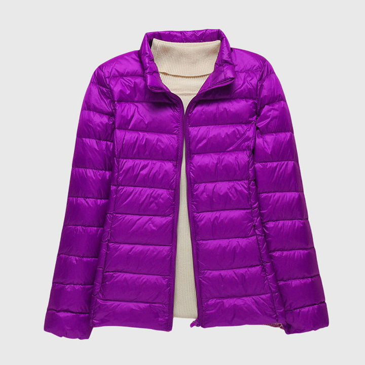 Women's Cropped Puffer Jacket, Lightweight Quilted Padded