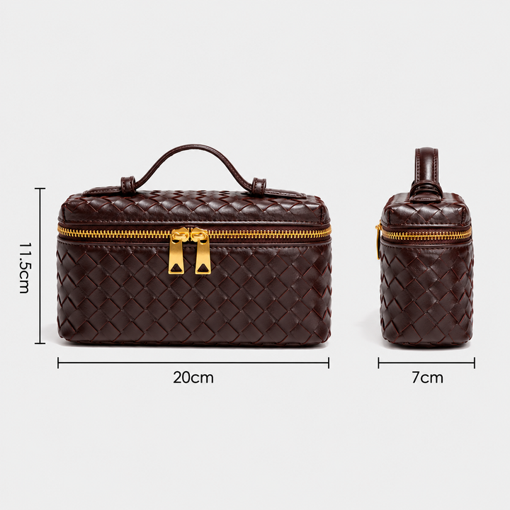 Women's Crossbody Bag, Structured Boxy Woven Texture