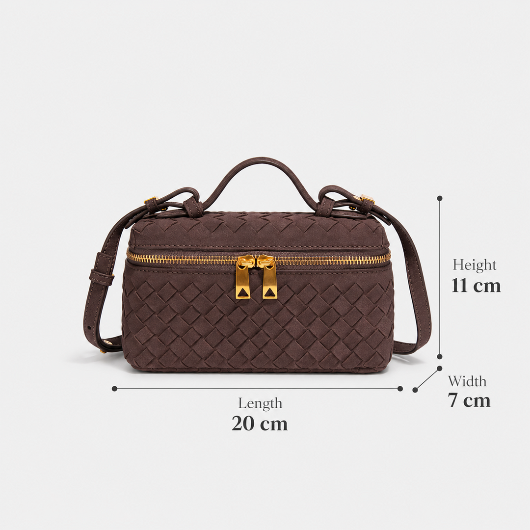 Women's Shoulder Bag, Structured Mini Woven Vanity Crossbody