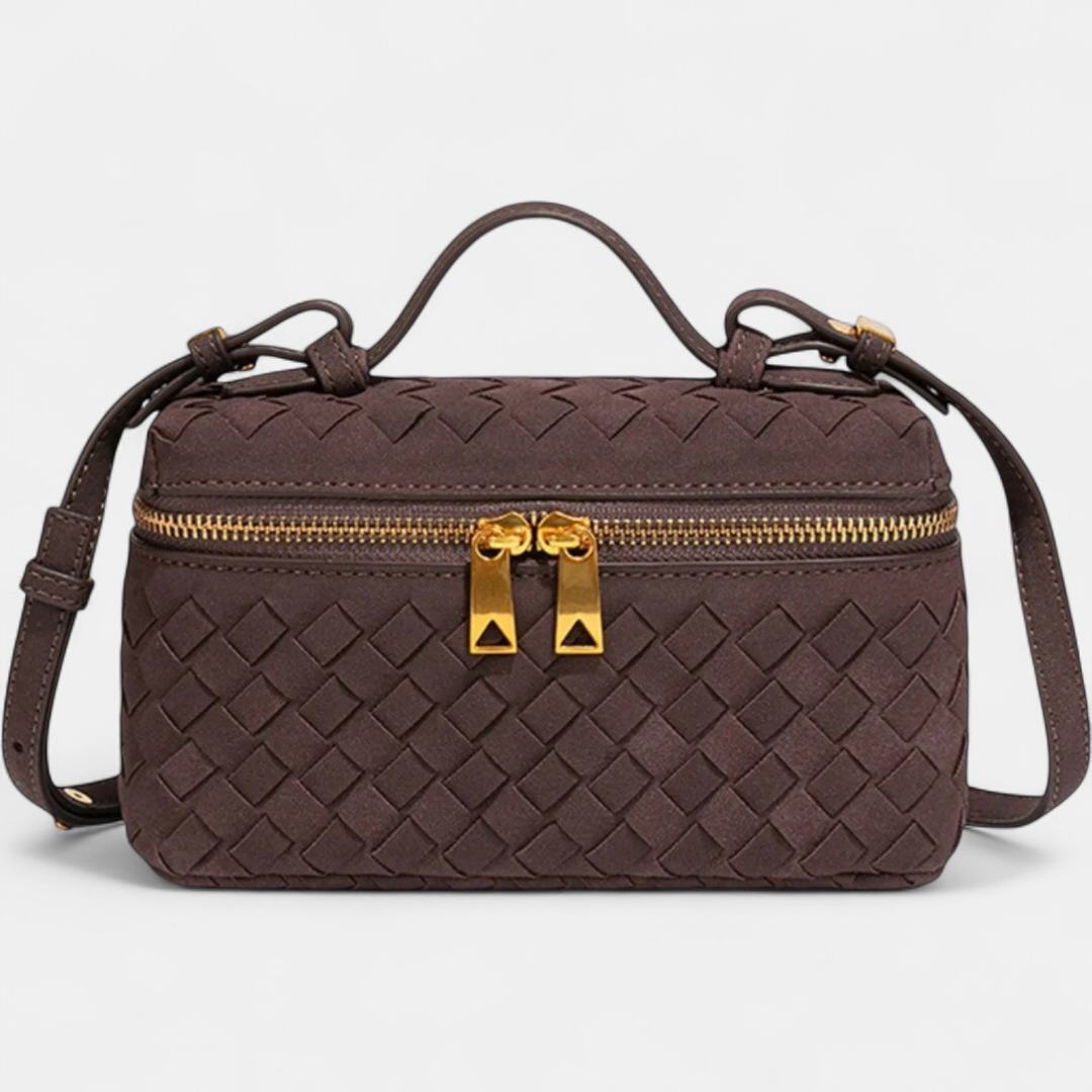 Women's Shoulder Bag, Structured Mini Woven Vanity Crossbody