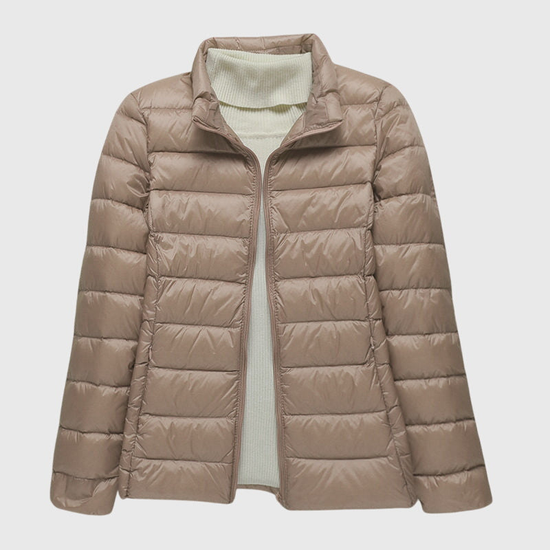 Women's Cropped Puffer Jacket, Lightweight Quilted Padded