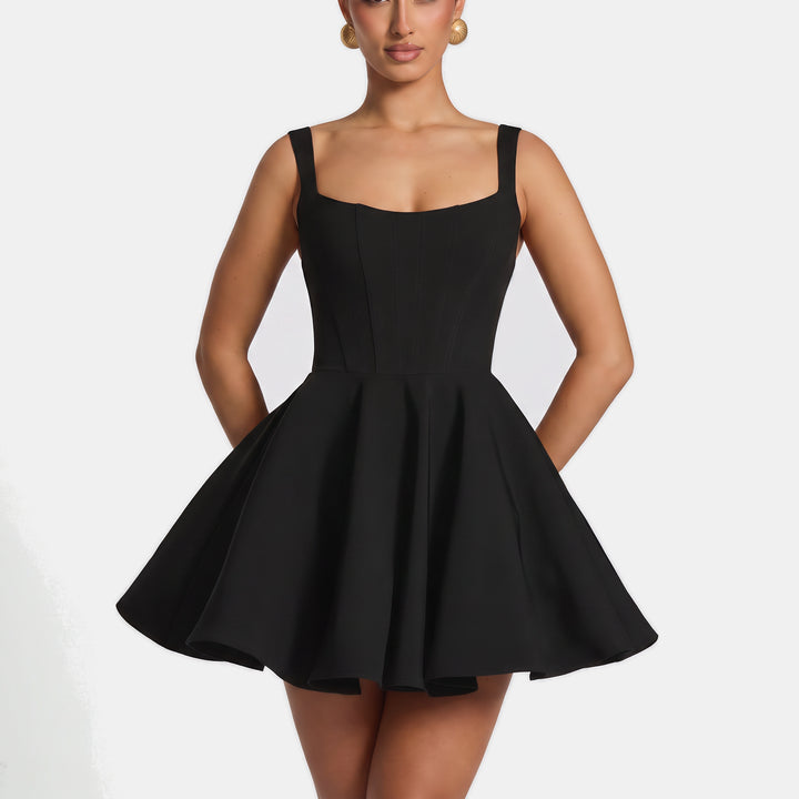 Women's A Line Mini Cocktail Dress, Oversized Bow Back