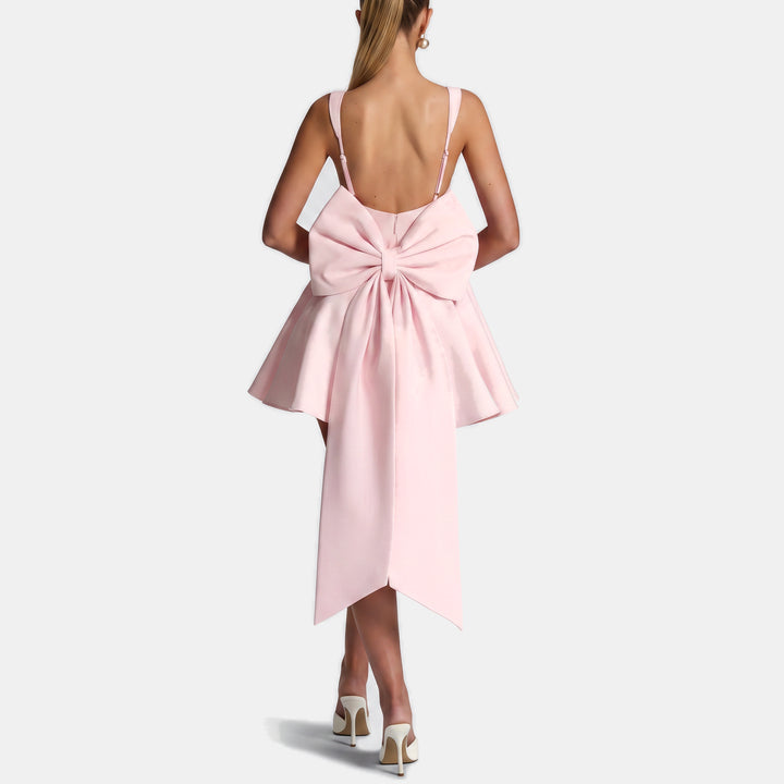 Women's A Line Mini Cocktail Dress, Oversized Bow Back