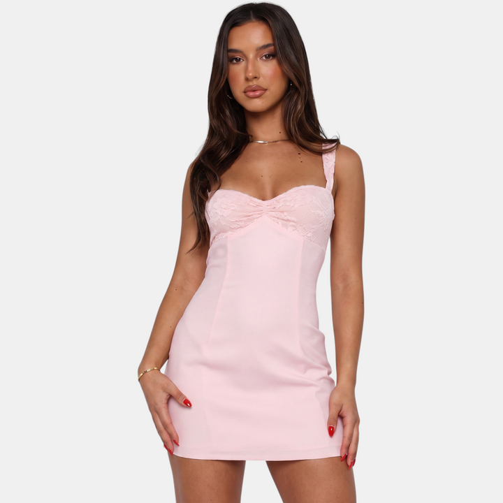 Women's Lace Bust Mini Cocktail Dress, Sweetheart Bodycon