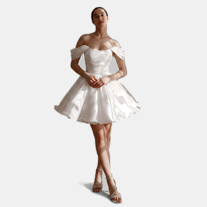 Women's A Line Mini Cocktail Dress, Off Shoulder Sweetheart Tulle