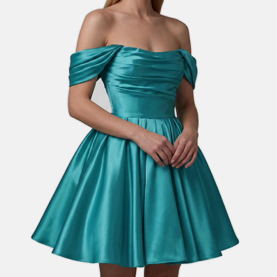 Women's A Line Mini Cocktail Dress, Off Shoulder Sweetheart Tulle