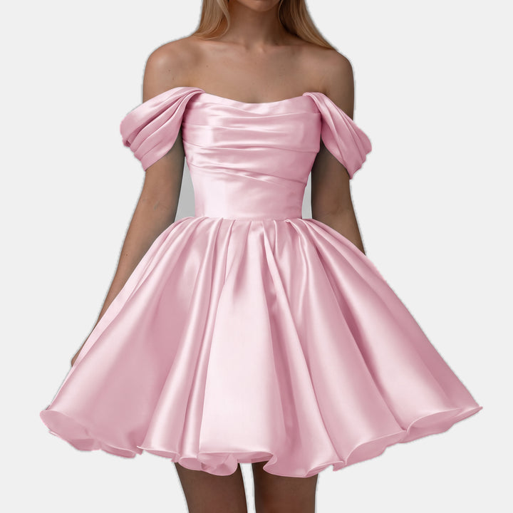 Women's A Line Mini Cocktail Dress, Off Shoulder Sweetheart Tulle
