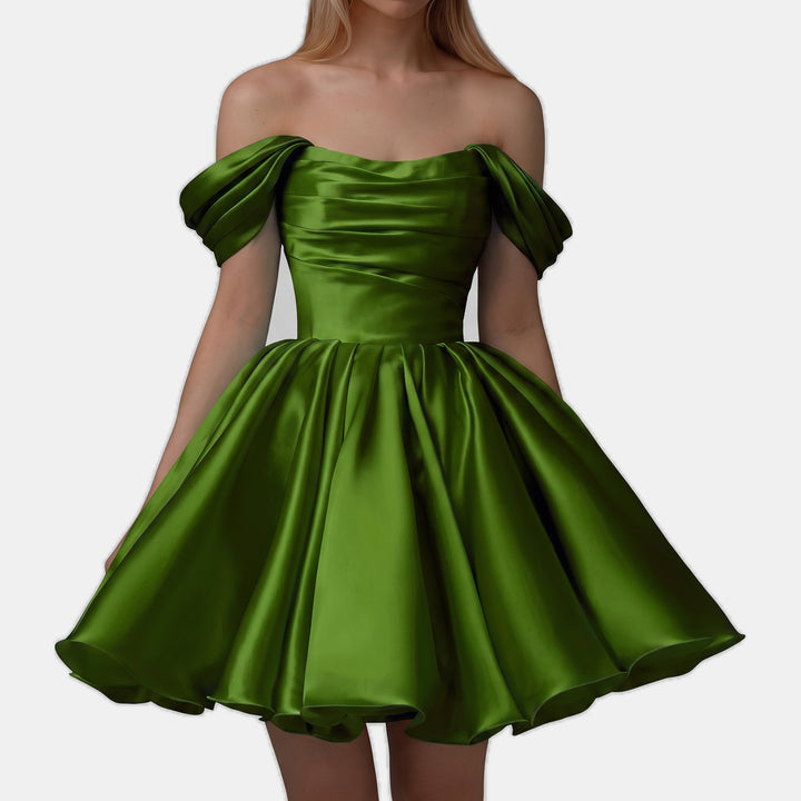 Women's A Line Mini Cocktail Dress, Off Shoulder Sweetheart Tulle