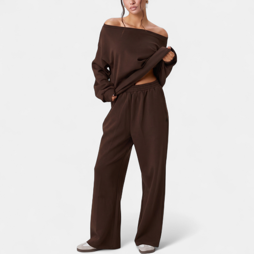 Women's Coord Set, Maxi Relaxed Round Neck Lightweight