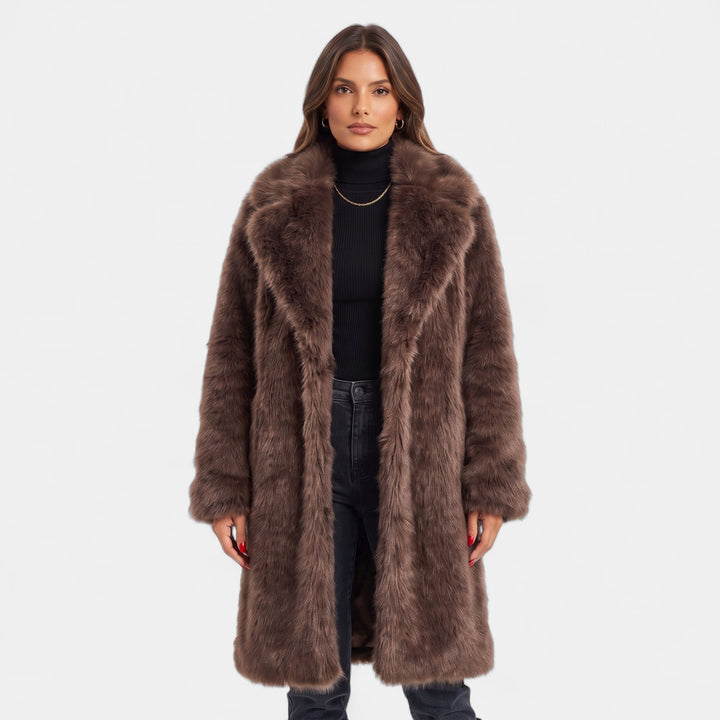 Women's Oversized Faux Fur Coat, Shaggy Long Sleeves