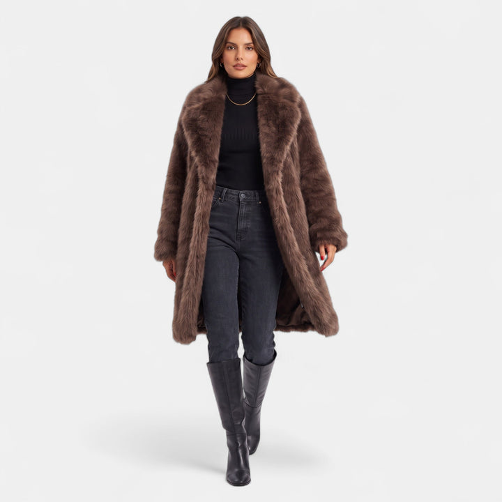 Women's Oversized Faux Fur Coat, Shaggy Long Sleeves