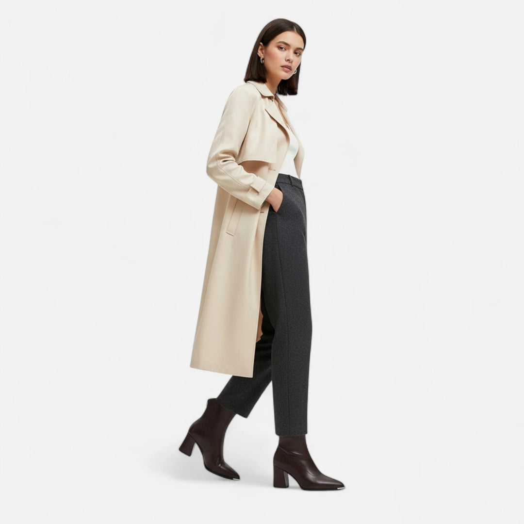 Women's Pointed Toe Ankle Boots, Block Heel Back Zip
