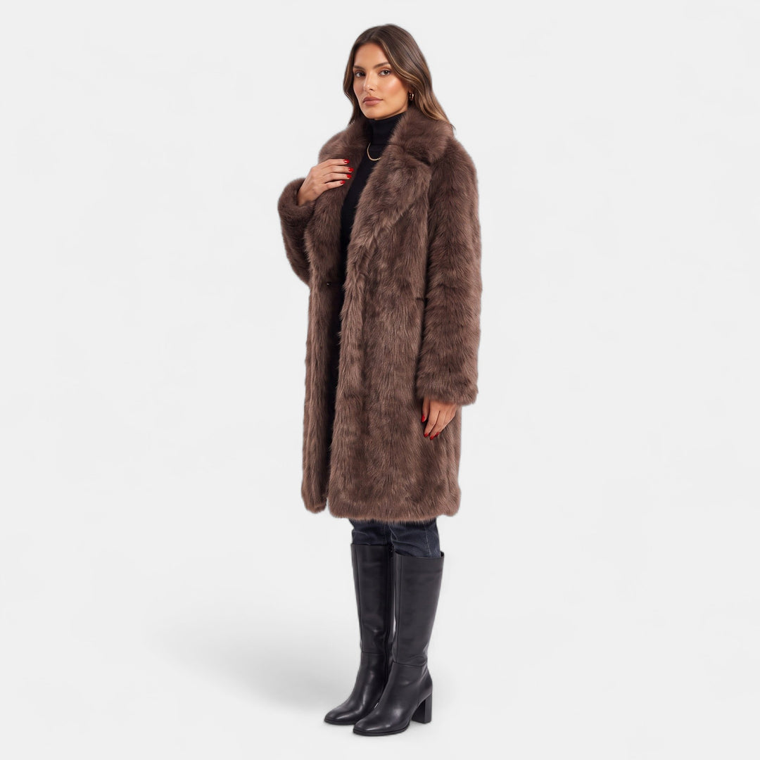 Women's Oversized Faux Fur Coat, Shaggy Long Sleeves