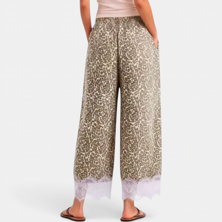 Women's Lace High Waist Wide Leg Trousers, Relaxed