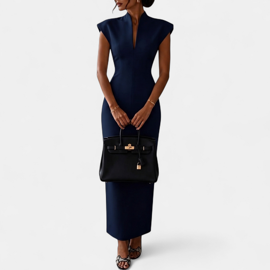 Women's Fitted Bodycon Mini Dress, Sleeveless Stand Collar