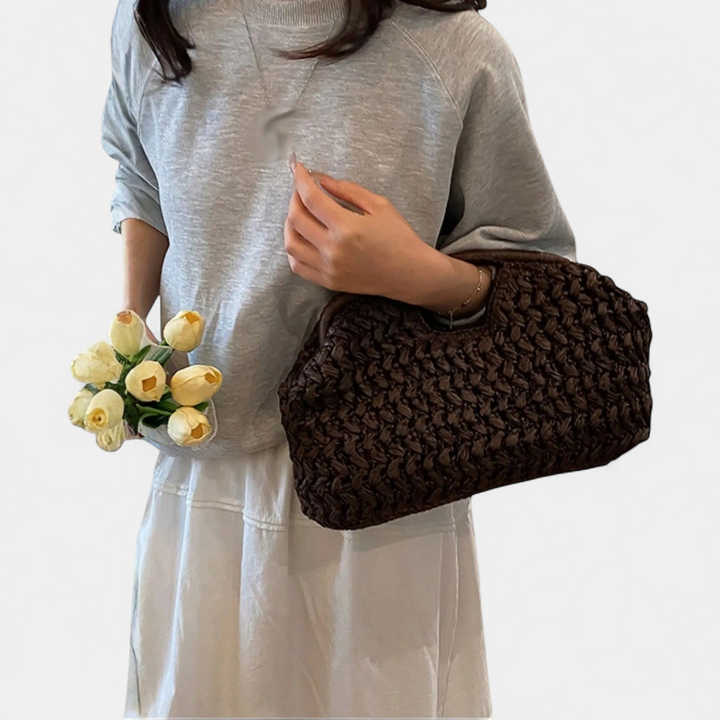 Women's Clutch Bag, Knit Crescent Top Handle
