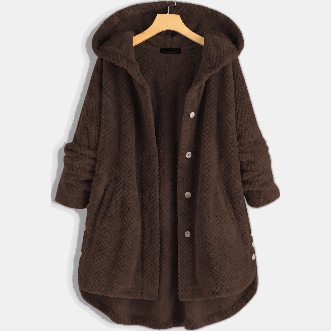 Women's Corduroy Jacket, Mid Thigh Relaxed Fit Button Front