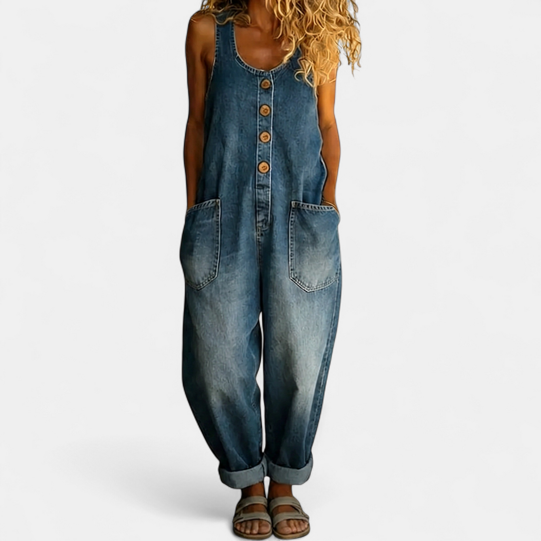 Women's Wide Leg Jumpsuit, Strapless Sleeveless Oversized