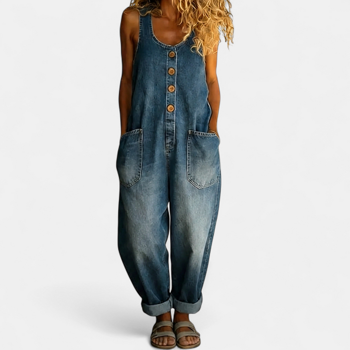 Women's Wide Leg Jumpsuit, Strapless Sleeveless Oversized